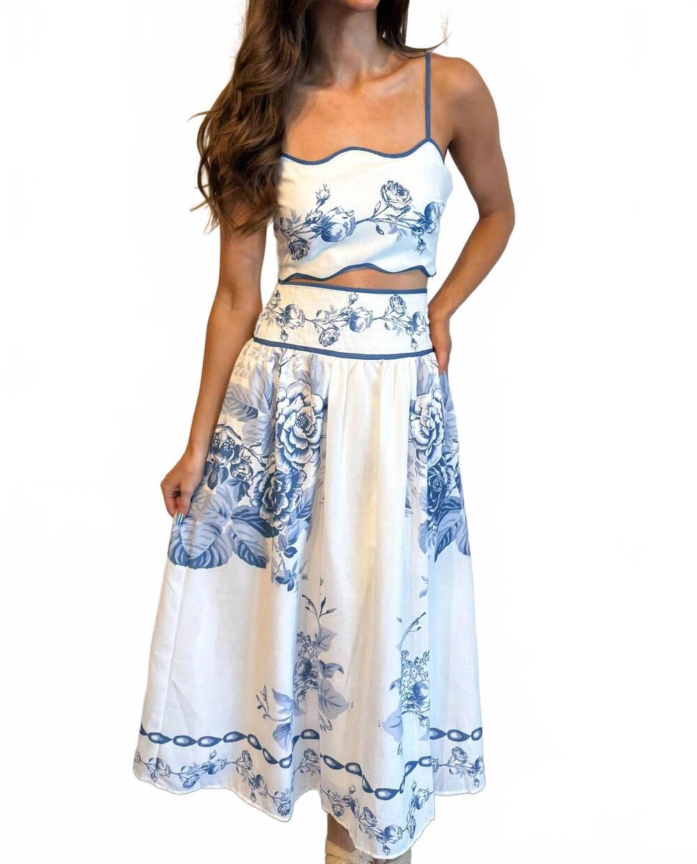 NEW THE VINTAGE SHOP time to tango skirt in blue